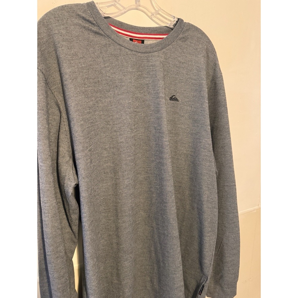 Quiksilver Malvern Soft Touch Crewneck Sweatshirt Mens XL Gray Embroidered Logo - Picture 2 of 6